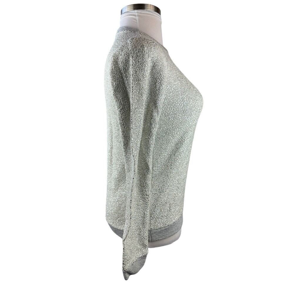 NWT Anthropologie x Dolan Left Coast Shine Sweater Silver Textured Pullover XS - Picture 15 of 16